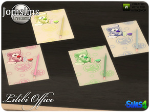 Sims 4 — lilibi pen and paper deco for table by jomsims — lilibi pen and paper deco for table