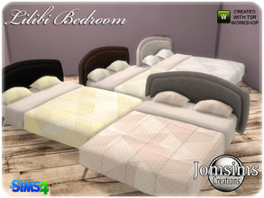 Sims 4 — lilibi bed by jomsims — lilibi bed. double bed