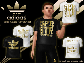 Sims 3 — Adidas Trefoil Superstar Metallic T-Shirts for Guys by Downy Fresh — For adult guys, these t-shirts are part of