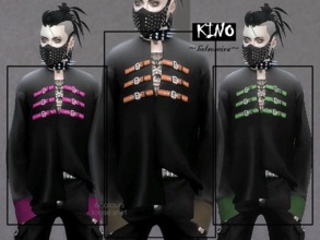 Sims 4 — KINO - Loose shirt - Mesh needed by Helsoseira — All swatches are in black with a hint of colours. Party ..