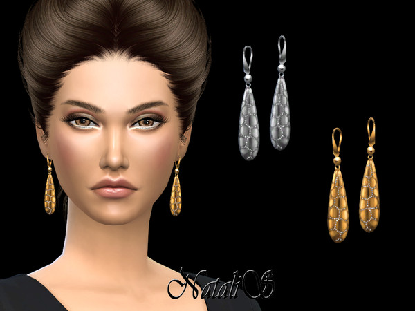 Sims 4 — NataliS_Snakeskin drop earrings by Natalis — Snakeskin drop earrings. FT-FA-FE 2 colors.
