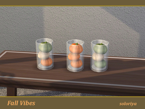 Sims 4 — Fall Vibes Pumpkins in a Glass by soloriya — Three small pumpkins in a glass. Part of Fall Vibes set. 3 color