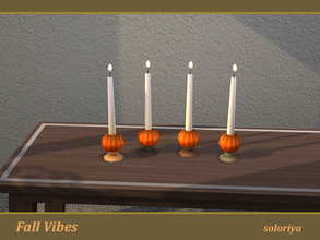 Sims 4 — Fall Vibes Candle by soloriya — Candle on a pumpkin. Part of Fall Vibes set. 4 color variations. Category: