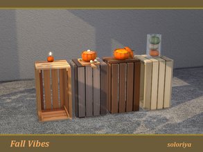 Sims 4 — Fall Vibes End Table Crate by soloriya — Crate end table. Part of Fall Vibes set. 4 color variations. Category: