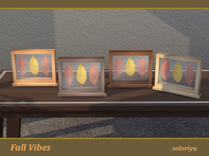 Sims 4 — Fall Vibes Three Leaves under Glass by soloriya — Three leaves under glass. Part of Fall Vibes set. 4 color