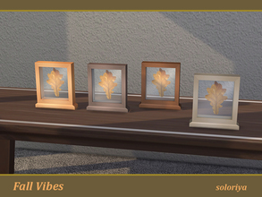 Sims 4 — Fall Vibes Leaf under Glass by soloriya — One leaf under glass. Part of Fall Vibes set. 4 color variations.