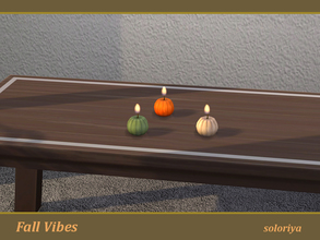 Sims 4 — Fall Vibes Pumpkin Candle by soloriya — Tiny pumpkin candle. Part of Fall Vibes set. 3 color variations.