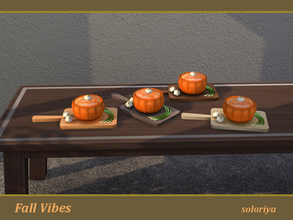 Sims 4 — Fall Vibes Pumpkin with Garlic on a Tray by soloriya — Delicious pumpkin with garlic on a tray. Part of Fall