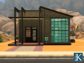 Sims 4 — Studio Holmen Starter by kilra2 — This is a tiny house for an artist or musician. It's a starter home. 