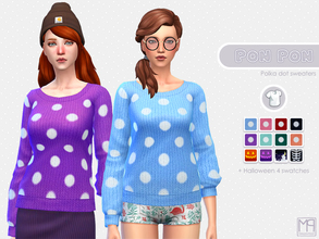 Sims 4 — manueaPinny - Pon Pon by nueajaa — Teen to elder 12 swatches (Include Halloween gifts 4 swatches)