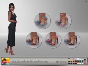 Sims 4 — Madlen Alma Shoes Recolor - Mesh needed by Elfdor — - 30 swatches - real in game shine - everyday, formal,