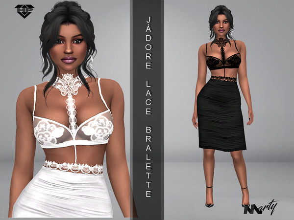 Sims 4 — MP J'adore Lace Bralette by MartyP — This download is the bra only. You can download the skirt from the note