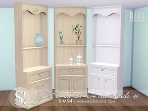 Sims 4 — Coastal living cabinet by SIMcredible! — by SIMcredibledesigns.com available at TSR 2 colors in 4 variations