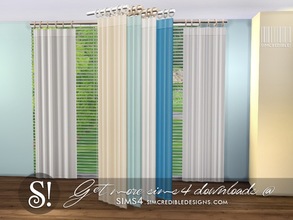 Sims 4 — Coastal living right curtain by SIMcredible! — by SIMcredibledesigns.com available at TSR 4 colors variations