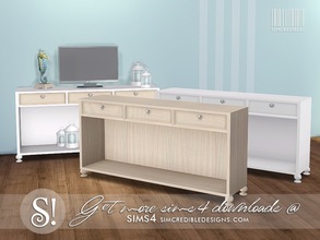 Sims 4 — Coastal living sideboard by SIMcredible! — by SIMcredibledesigns.com available at TSR 2 colors in 4 variations