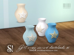 Sims 4 — Coastal living vase by SIMcredible! — by SIMcredibledesigns.com available at TSR 4 colors variations