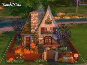 Sims 4 — Pumpkin Cottage Farm by dambisims — This small cottage farm was inspired by autumn leaves and pumpkins colors.