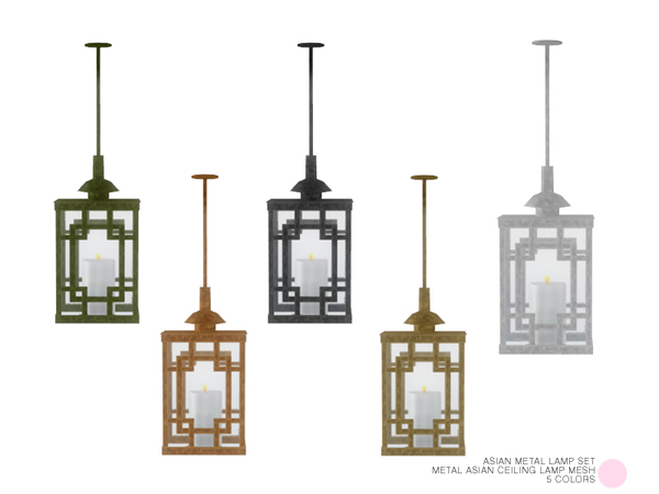 Sims 4 — Metal Asian Ceiling Lamp Mesh by DOT — Metal Asian Ceiling Lamp Mesh by DOT of The Sims Resource