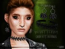 Sims 4 — Velvet Leaves Choker & Earrings by Blahberry_Pancake — - necklace &amp; earrings category - 14 swatches