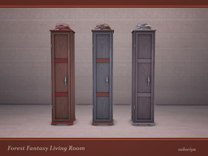 Sims 4 — Forest Fantasy Living Room Bookcase by soloriya — Bookcase with four books on the top. Part of Forest Fantasy