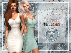Sims 4 — Jenna Dress by alainalina — Strappy mini dress Twenty colour options HQ mod compatible Custom thumbnail