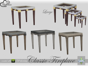 Sims 4 — Classic Fireplace Table (large) by BuffSumm — Part of the *Classic Fireplace* Set ***TSRAA***