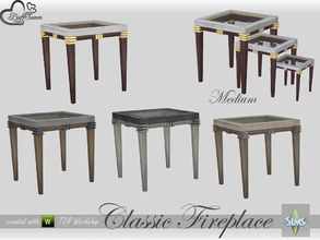 Sims 4 — Classic Fireplace Table (medium) by BuffSumm — Part of the *Classic Fireplace* Set ***TSRAA***