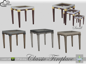 Sims 4 — Classic Fireplace Table (small) by BuffSumm — Part of the *Classic Fireplace* Set ***TSRAA***