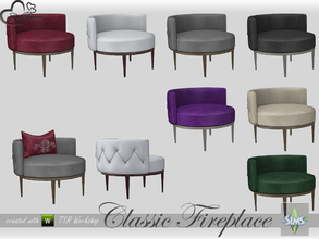 Sims 4 — Classic Fireplace Livingchair by BuffSumm — Part of the *Classic Fireplace* Set ***TSRAA***