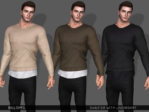 Sims 3 — Sweater With Undershirt by Bill_Sims — New Mesh All LOD's and Morphs YA/AM | Everyday/Formal/Outerwear