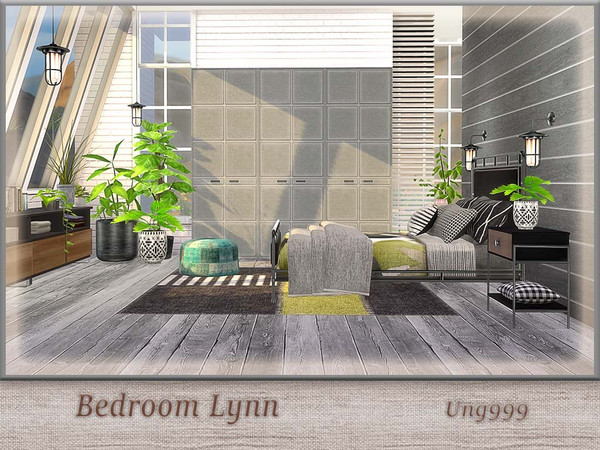 Sims 4 — Bedroom Lynn by ung999 — This bedroom set includes the following 13 items : 2 versions of bed double 2 versions