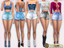 Sims 4 — Classic High Waisted Denim Shorts by Harmonia — 7 color Please do not use my textures. Please do not re-upload.
