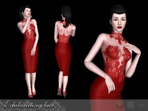 Sims 3 — Exhilarating lace Dress by Shushilda2 — - New mesh - 2 recolorable channels - CAS and Launcher icons