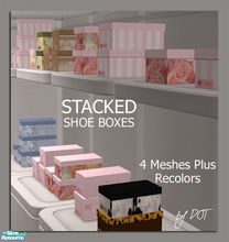 Sims 2 — Stacked Boxes by DOT — Stacked Boxes. 4 Meshes plus recolors. Sims2 by DOT of The Sims Resource.
