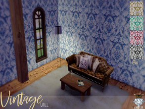 Sims 4 — Vintage Wall / N01 CHVLR  by MadameChvlr — Vintage Wall / N01 in 6 different Colors. You'll find them in the