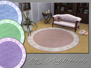 Sims 4 — MB-RugMelody by matomibotaki — MB-RugMelody, lovely round classic rug with floral border, comes in 4 light