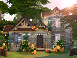Sims 4 — Pumpkin Cottage by Aquarhiene — This tiny cottage built in Windenburg. Cottage has: Kitchen with dining area,
