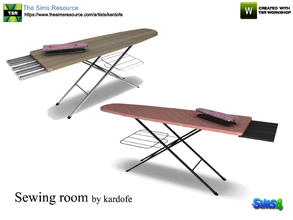 Sims 4 — kardofe_Sewing room_Ironing board by kardofe — Open ironing board with another small one above, in two different