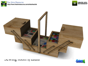 Sims 4 — kardofe_Sewing room_Sewing box by kardofe — Three-storied wooden sewing box