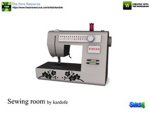 Sims 4 — kardofe_Sewing room_Sewing machine by kardofe — Electric sewing machine, decorative