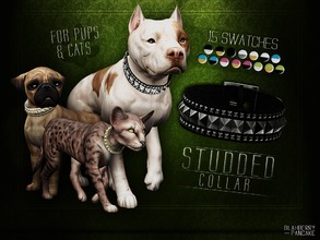 Sims 4 — Studded Collar for Cats and Dogs by Blahberry_Pancake — - necklace category - 15 swatches - all LOD's - unisex -