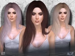 Sims 4 — Ade - Kim by Ade_Darma — New Hair mesh 27 colors + 9 Ombres no morph smooth bones assignment support with hats