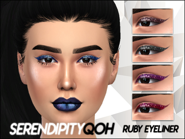 Sims 4 — Ruby Eyeliner by SerendipityQOH — It comes in 7 colors.