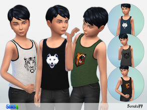Sims 4 — S77 boy 25 by Sonata77 — Tank top for boys. Base game. New item. 6 colors.