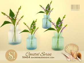 Sims 4 — Coastal Extras - Freesia in glass jar by SIMcredible! — by SIMcredibledesigns.com available at TSR 4 colors in 8