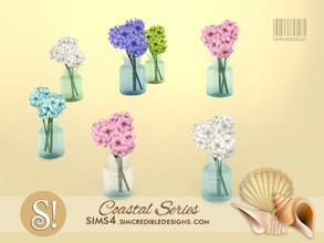Sims 4 — Coastal Extras - hydrangeas in glass jar by SIMcredible! — by SIMcredibledesigns.com available at TSR 4 colors