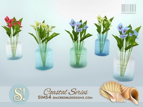 Sims 4 — Coastal Extras - lily in glass jar by SIMcredible! — by SIMcredibledesigns.com available at TSR 4 colors in 12