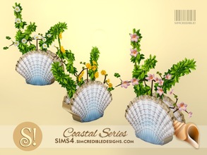 Sims 4 — Coastal Extras - clam vase by SIMcredible! — by SIMcredibledesigns.com available at TSR 3 colors variations