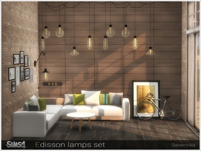 Sims 4 — Edisson lamps set by Severinka_ — Edisson seiling and wall lamps in LOFT style Suitable for medium height of