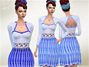 Sims 4 — Winter CollectZ. 05 by Zuckerschnute20 — A pretty dress for the cold season, printed with Christmas balls in the